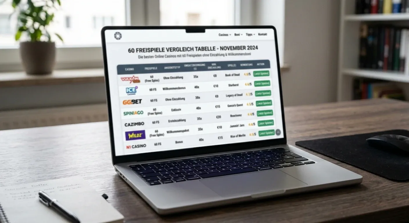 60 Freispiele Vergleich Tabelle