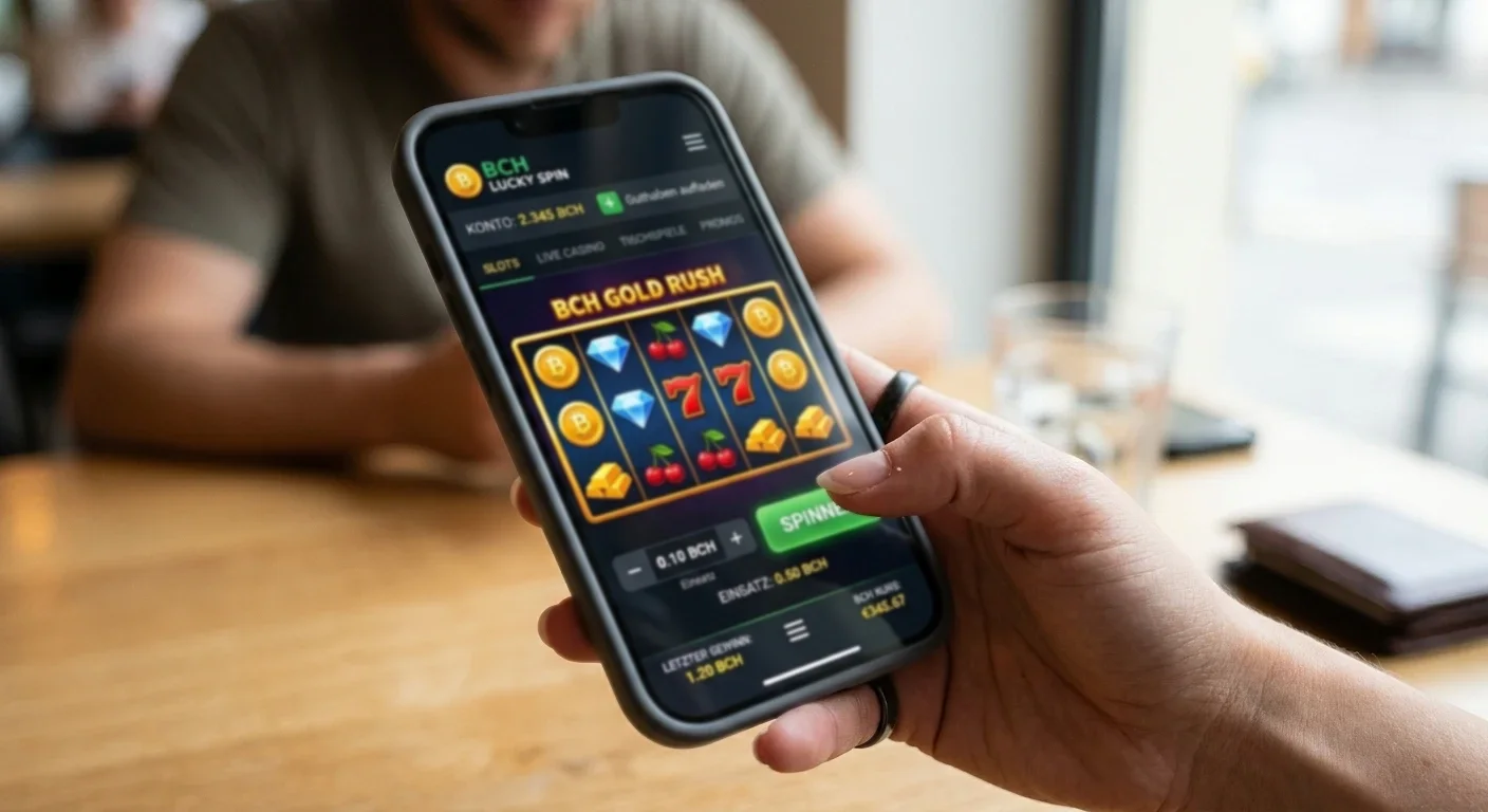 Bitcoin Cash Casino auf Smartphone-Display mit Touch-optimierter Oberfläche