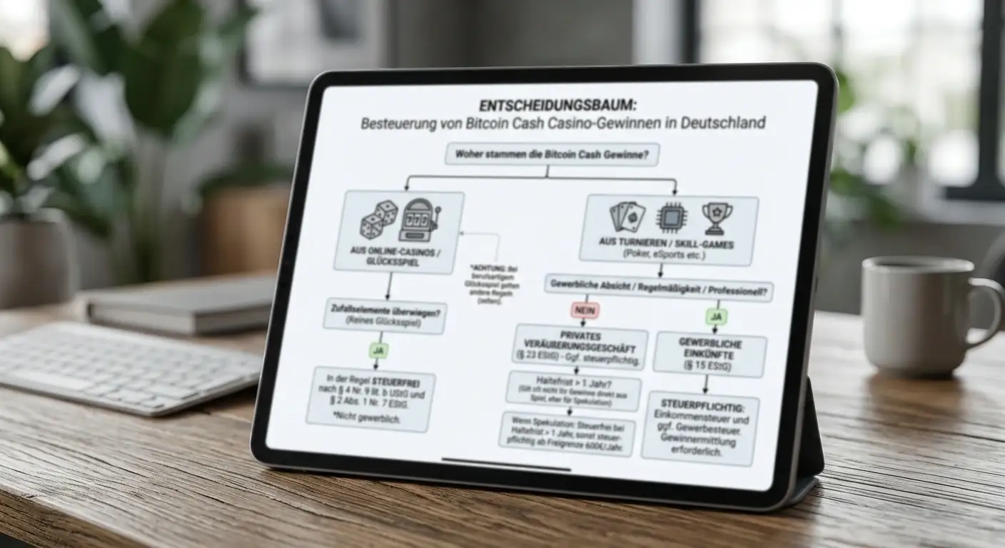 Entscheidungsbaum Besteuerung Bitcoin Cash Casino-Gewinne Deutschland