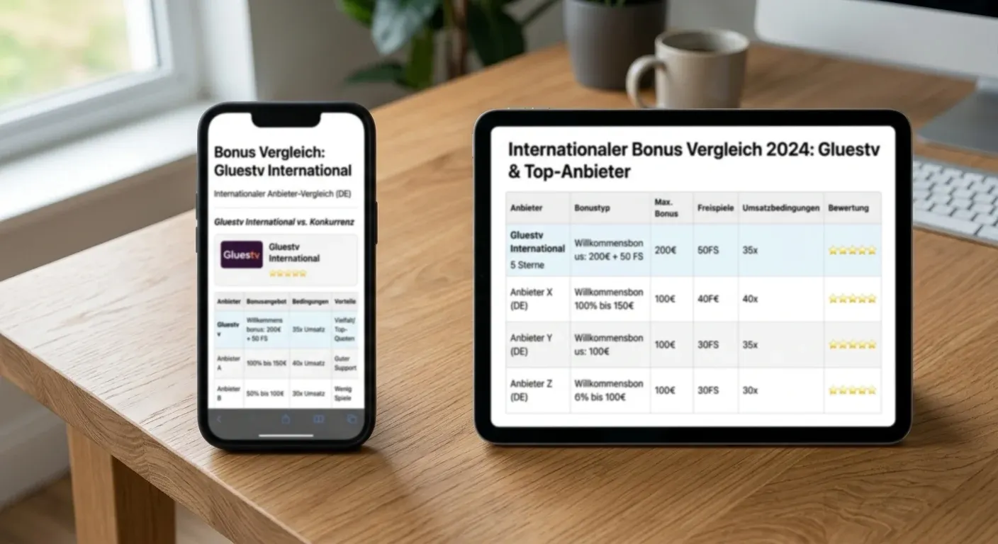 Bonus Vergleich Gluestv International