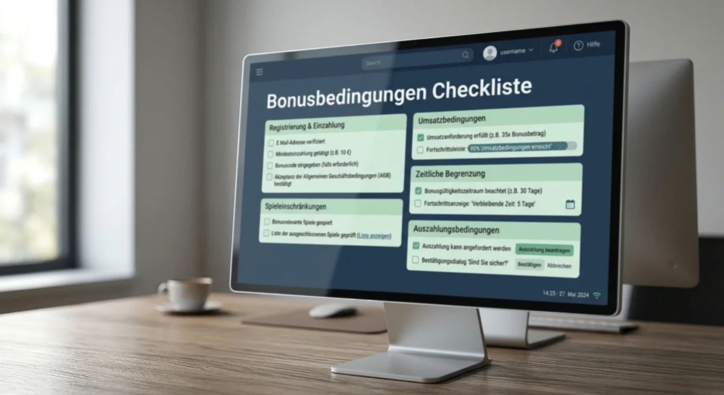 Bonusbedingungen Checkliste