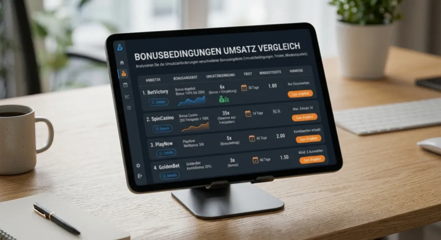 Bonusbedingungen Umsatz Vergleich