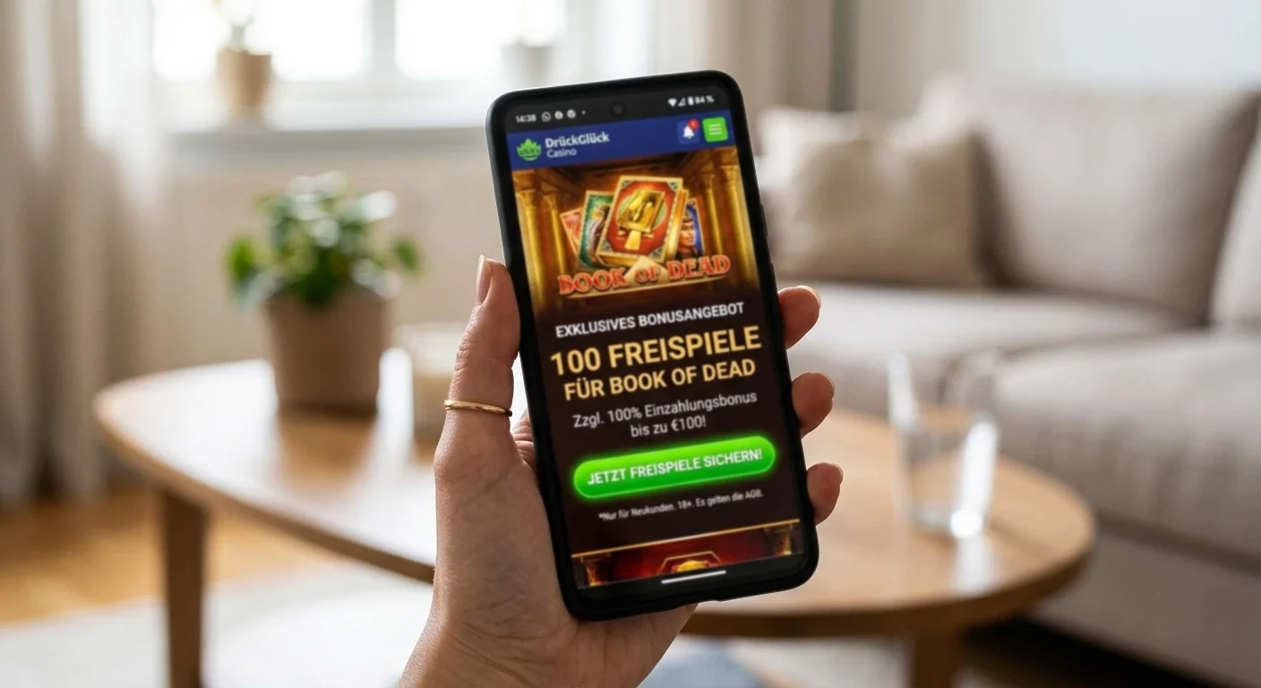 Freispiele-Bonusangebot für Book of Dead auf Smartphone
