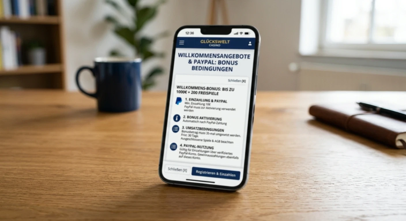 Bonusbedingungen für Willkommensangebote mit PayPal-Einzahlung
