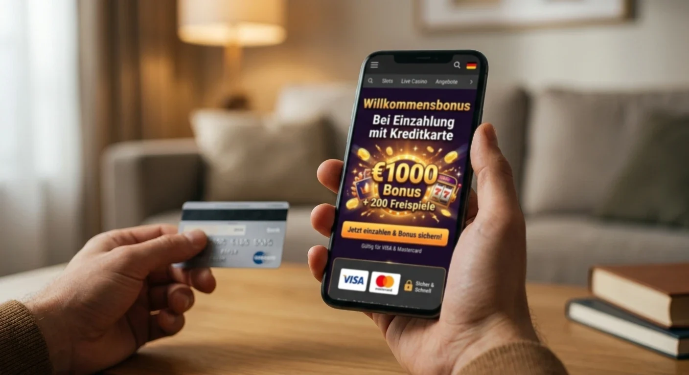 Willkommensbonus im Online-Casino bei Einzahlung mit Kreditkarte