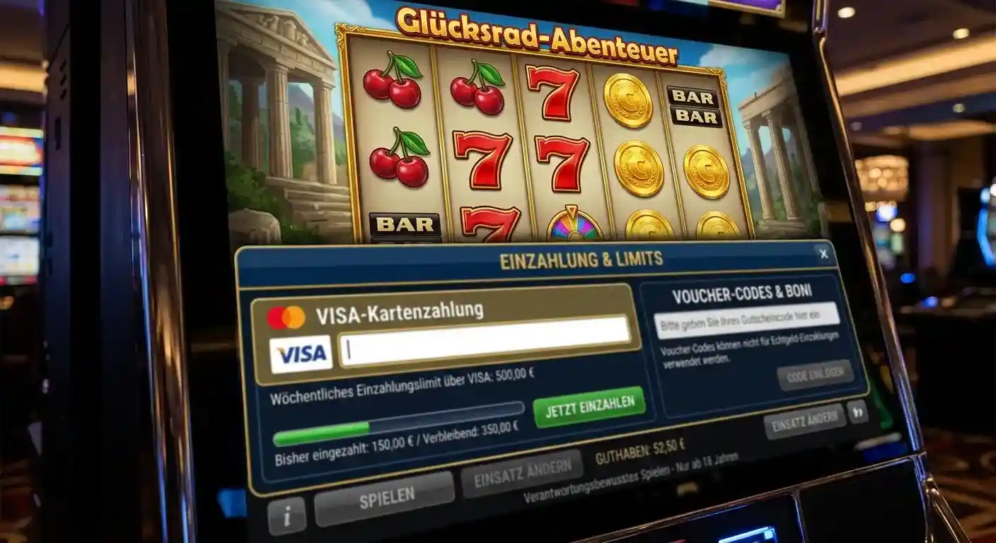 Echtgeld-Automatenspiel mit Visa-Limits und Abgrenzung zu Voucher-Codes