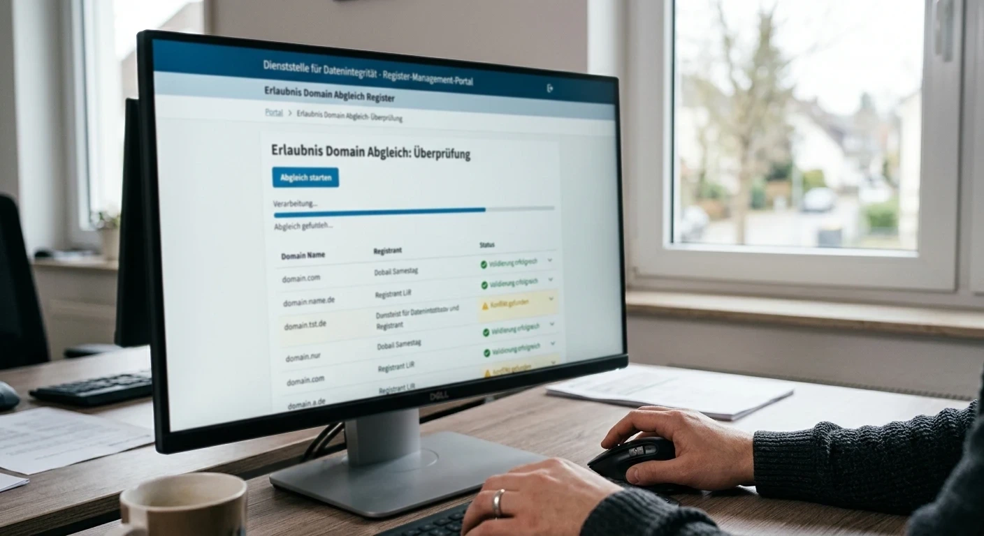 Erlaubnis Domain Abgleich Register