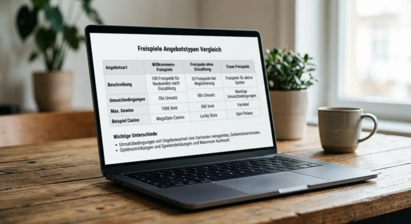 Freispiele Angebotstypen Vergleich