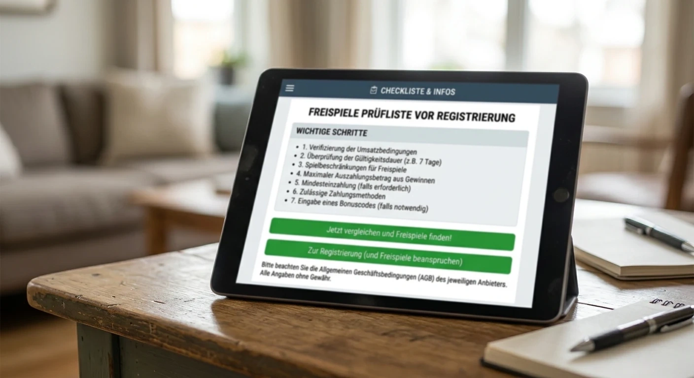 Freispiele Pruefliste Vor Registrierung