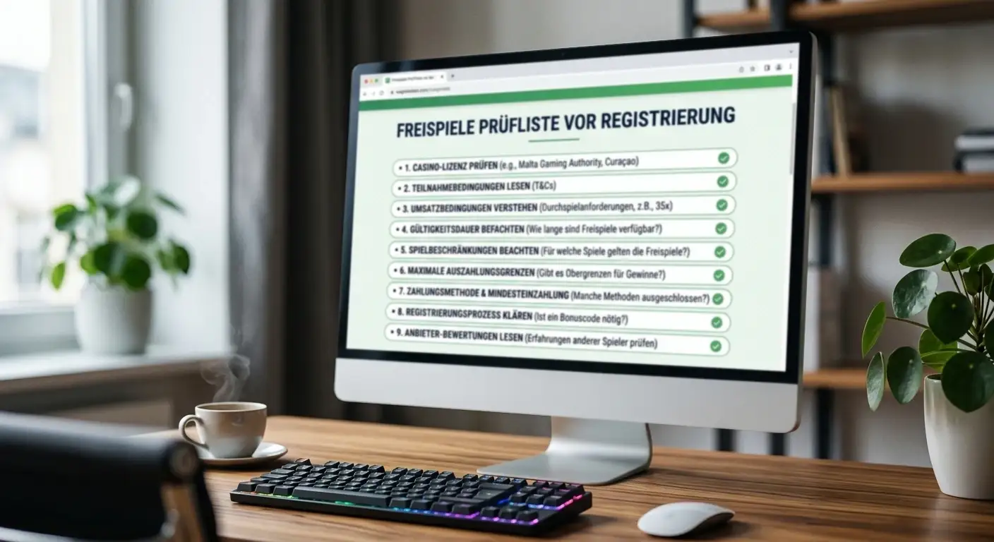 Freispiele Pruefliste Vor Registrierung