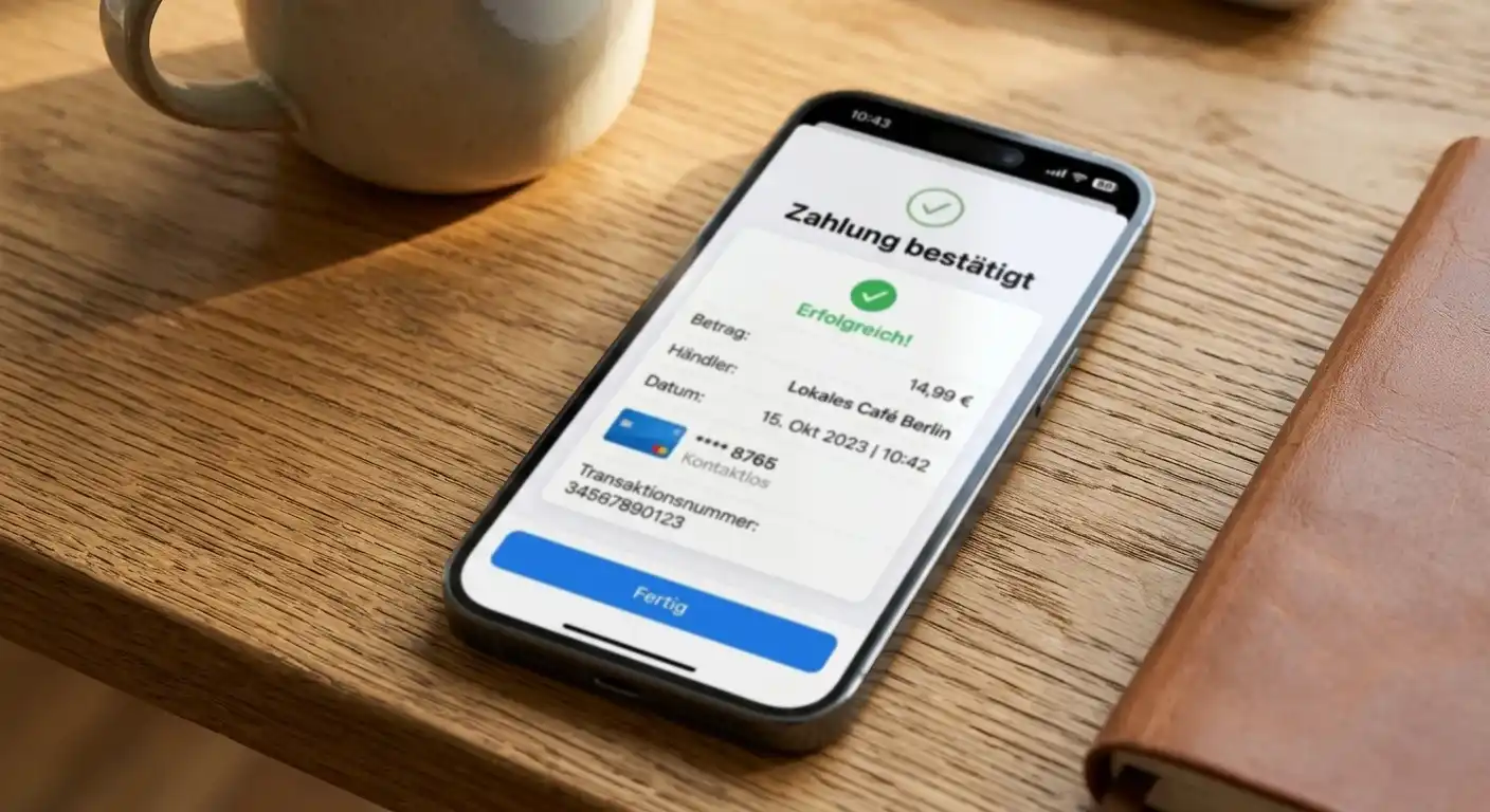 Neutrale mobile Zahlungsbestätigung ohne Markenlogo