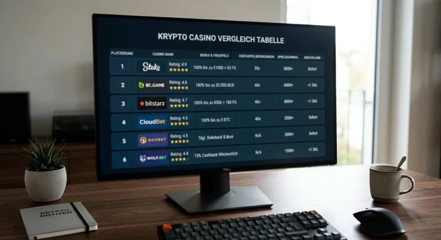 Krypto Casino Vergleich Tabelle