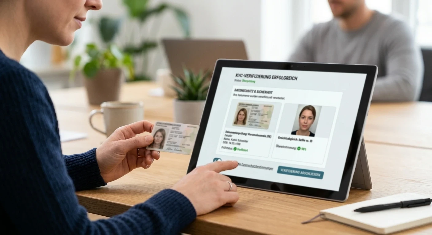 KYC-Verifizierung mit Dokumenten und Datenschutz-Konzept