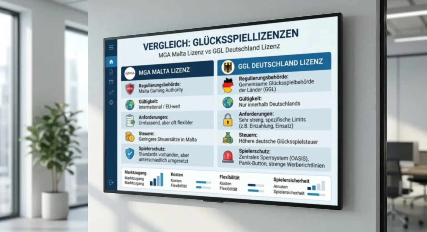 MGA Malta Lizenz vs GGL Deutschland Lizenz Vergleich