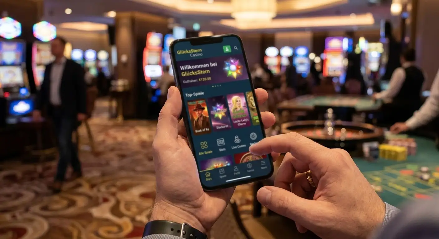 Mobiles Echtgeldspiel mit neutraler Casinodarstellung