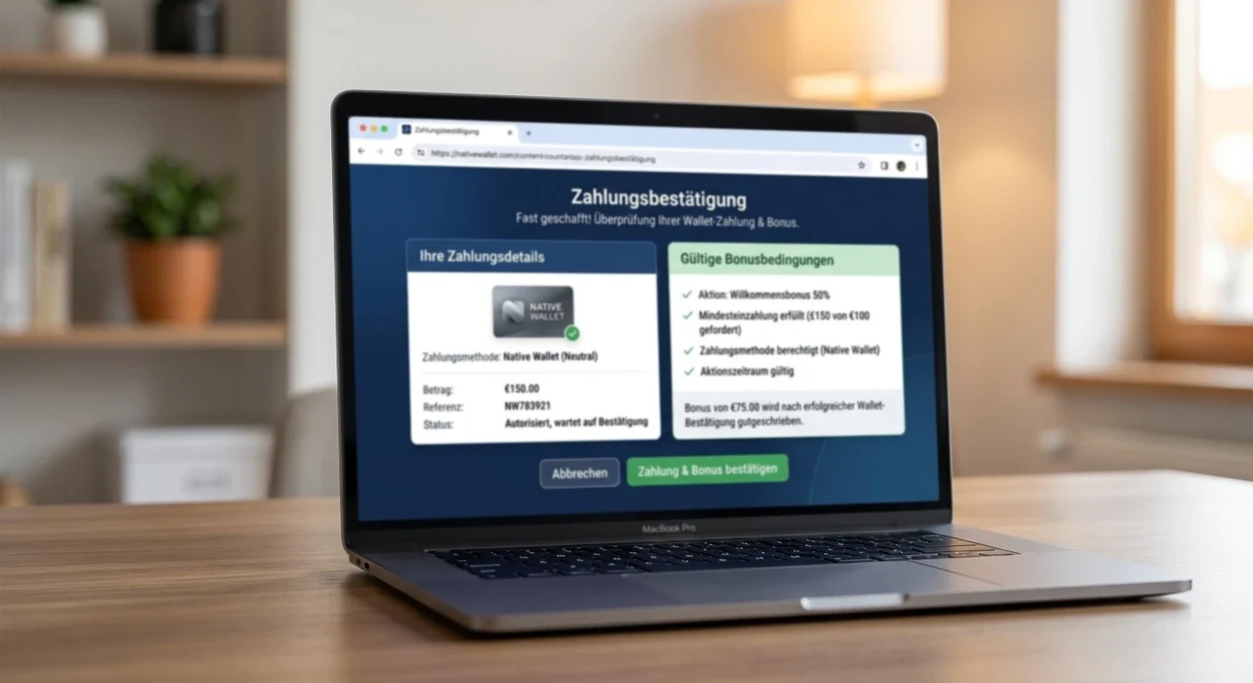 Bonusbedingungen neben einer neutralen Wallet-Zahlung