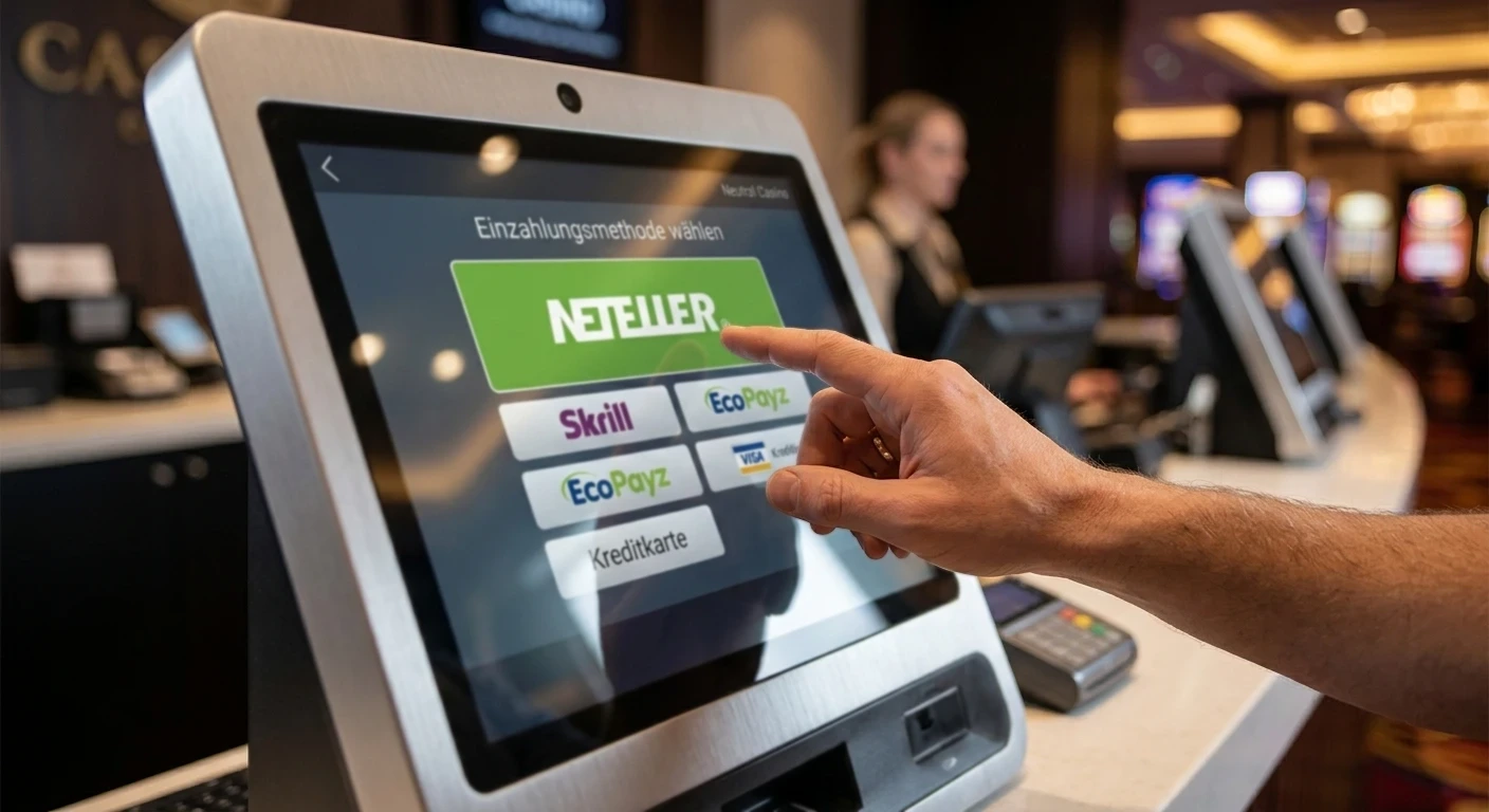 Neteller-Auswahl in einer neutralen Casino-Kasse
