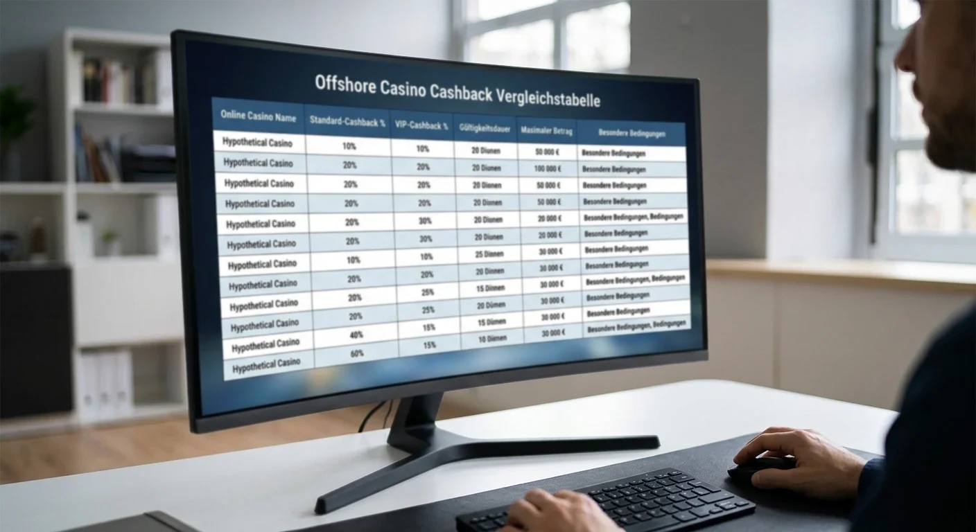 Offshore Casino Cashback Vergleichstabelle