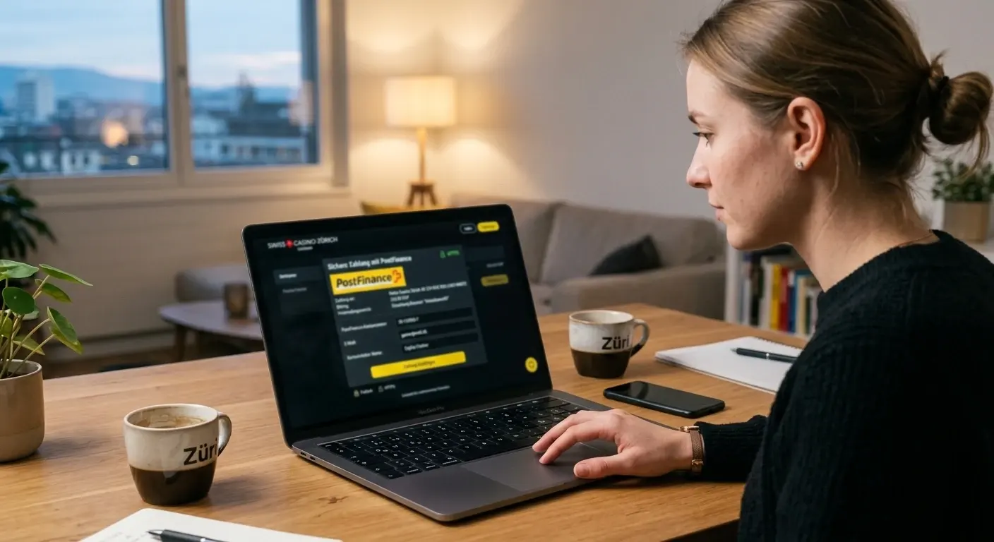 Konzessionierte Schweizer Spielbank mit PostFinance-Zahlungsseite