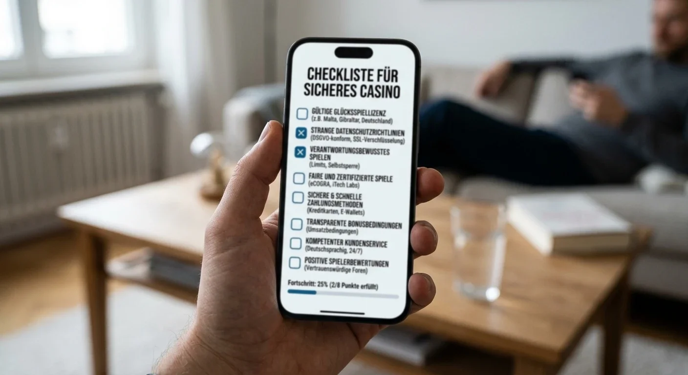 Sicheres Casino Auswahl Checkliste