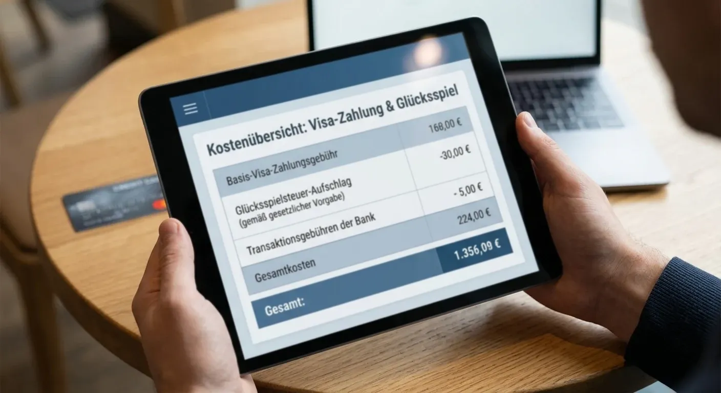 Kosten der Visa-Zahlung mit Glücksspielsteuer und Gebühren im Überblick